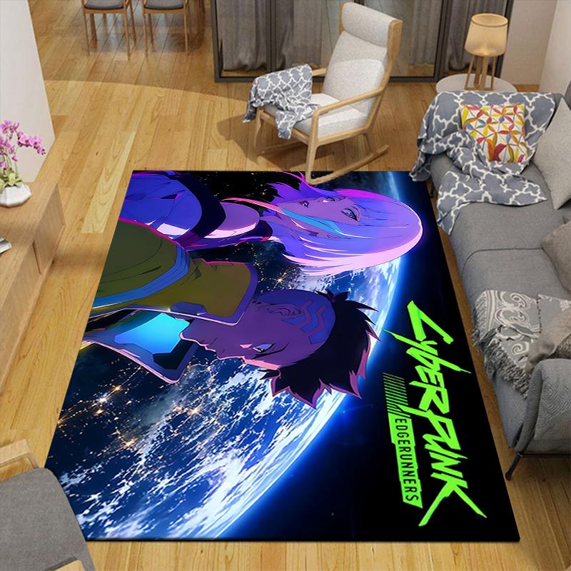 1Pc Cyberpunk Future Adventure Rug, Office Carpet Indoor Outdoor Doormat, Non-Slip, Comfortable, Living, Christmas Halloween, Xmas Gift S1585