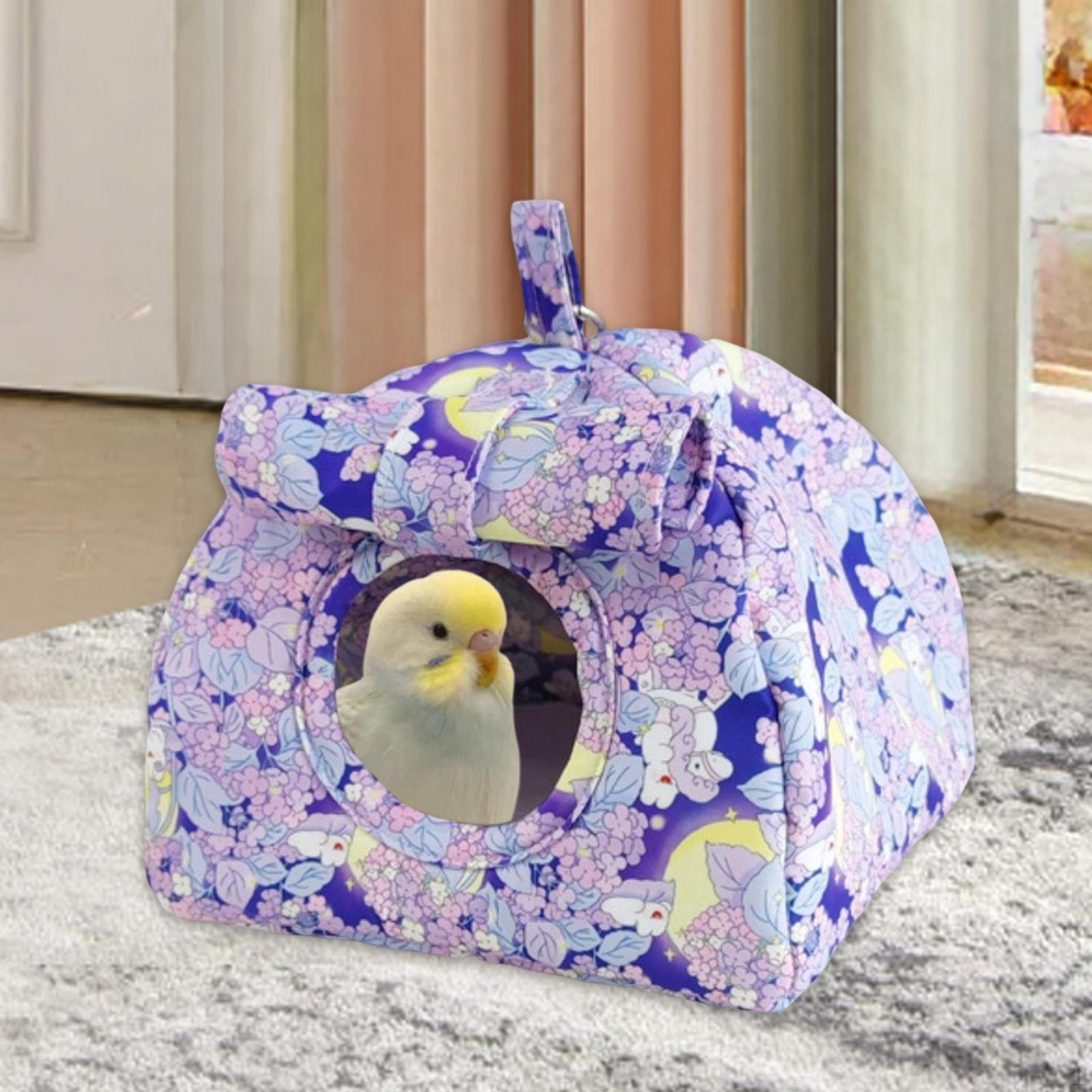 

Палатка-кровать для птиц, подвесной гамак, зимний теплый домик-гнездо, убежище для сна птиц фиолетовый