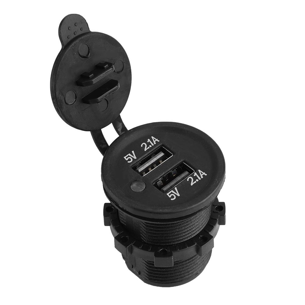 5V 2.1A Dual USB Charger Cigarette Lighter Adapter Female Socket Plug for Car Motorcycle Truck