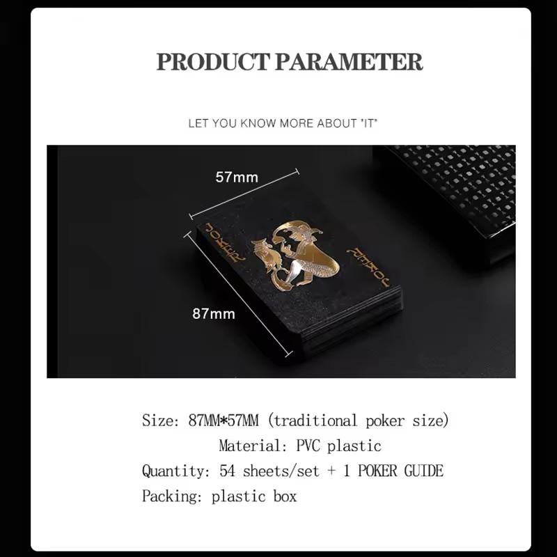Color Black Gold Rose Playing Card Game Group Playing Cards Waterproof Plastic Poker Suit Magic Package Board Game Party Gift