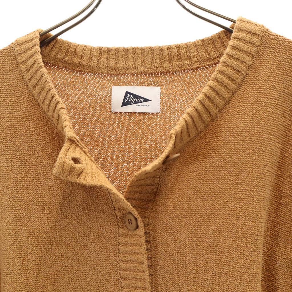 unused Pilgrim Surf+Supply Long sleeve Henry Neck knit 2 Brown Beams Women Used