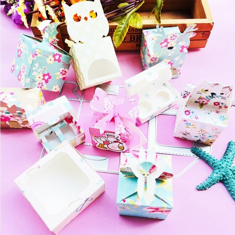 Ihåliga fyrkantiga godispresentaskar metall stansmönster stencil DIY vikbar för fodral prägling stansar scrapbooking mall