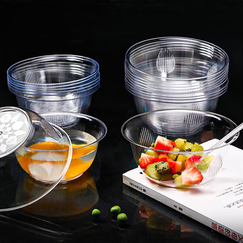 Disposable Transparent Plastic Bowls 400ml (50-pack)
