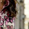 Women's Satin Long-sleeve Printed Shirt with Classic Button Design, Spring Daily Casual Wear