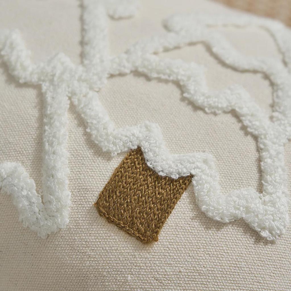 Cross-Border Christmas Tree Embroidered Canvas Pillowcases with Tassels for Sofa Decoration