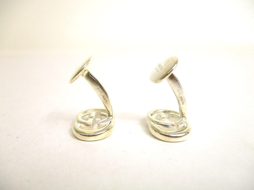 Manșete autentice GUCCI interlocking G Starling Silver Ag925 Manșete #9965 Reconditionate