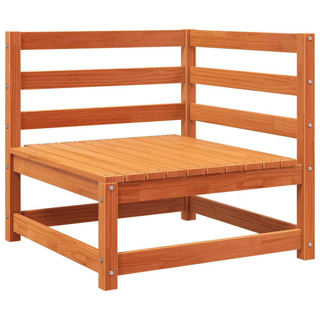Vidaxl 2-Osobowa Sofa Ogrodowa Z Podnóżkiem, Woskowy Brąz, Lita Sosna