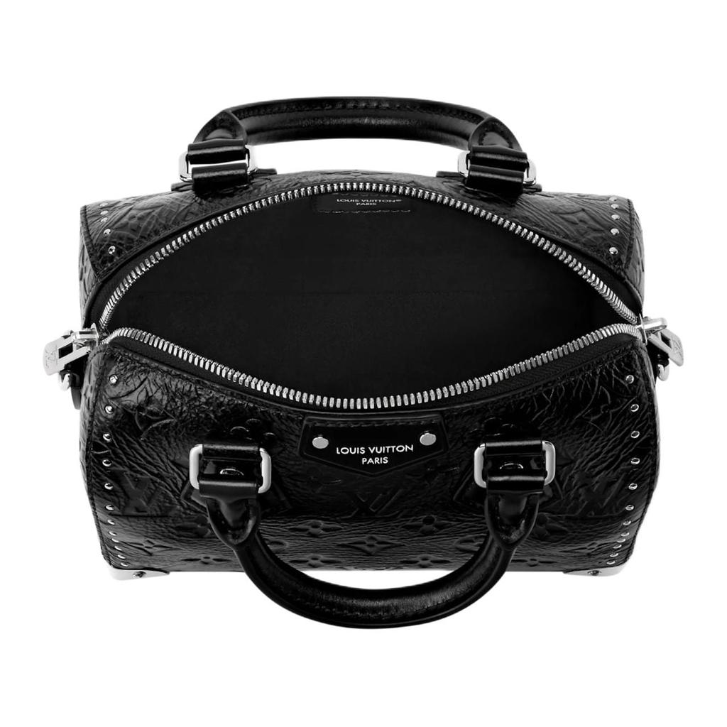 LOUIS VUITTON SpeedyTrunk Cow Leather One Shoulder Handbag 20 Women's Black M27921