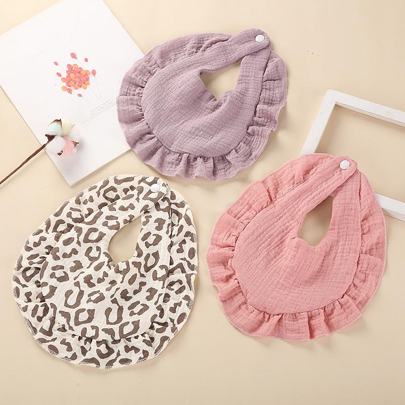 Cherry Rainbow Ruffle Edge Pure Cotton Baby Bib