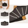 Stylish Elastic Faux Leather Waist Belt With Large Rhinestone Buckle For Dresses