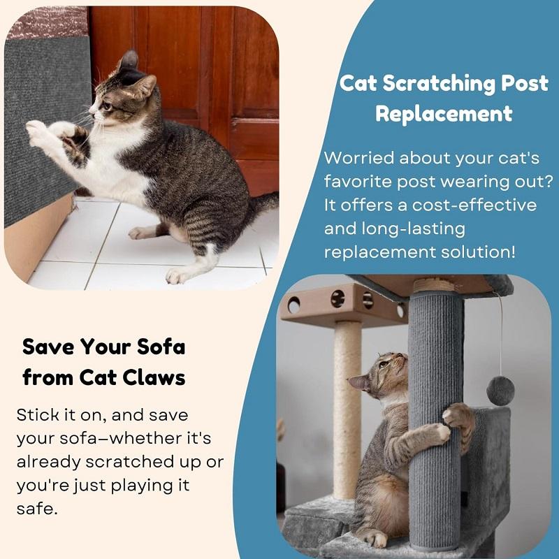 Cat Scratching Mat Cat Carpet Wall Sofa Self-Adhesive Trimmable Cat Scratching Post Carpet Pet Chair Sofa Furniture Protector