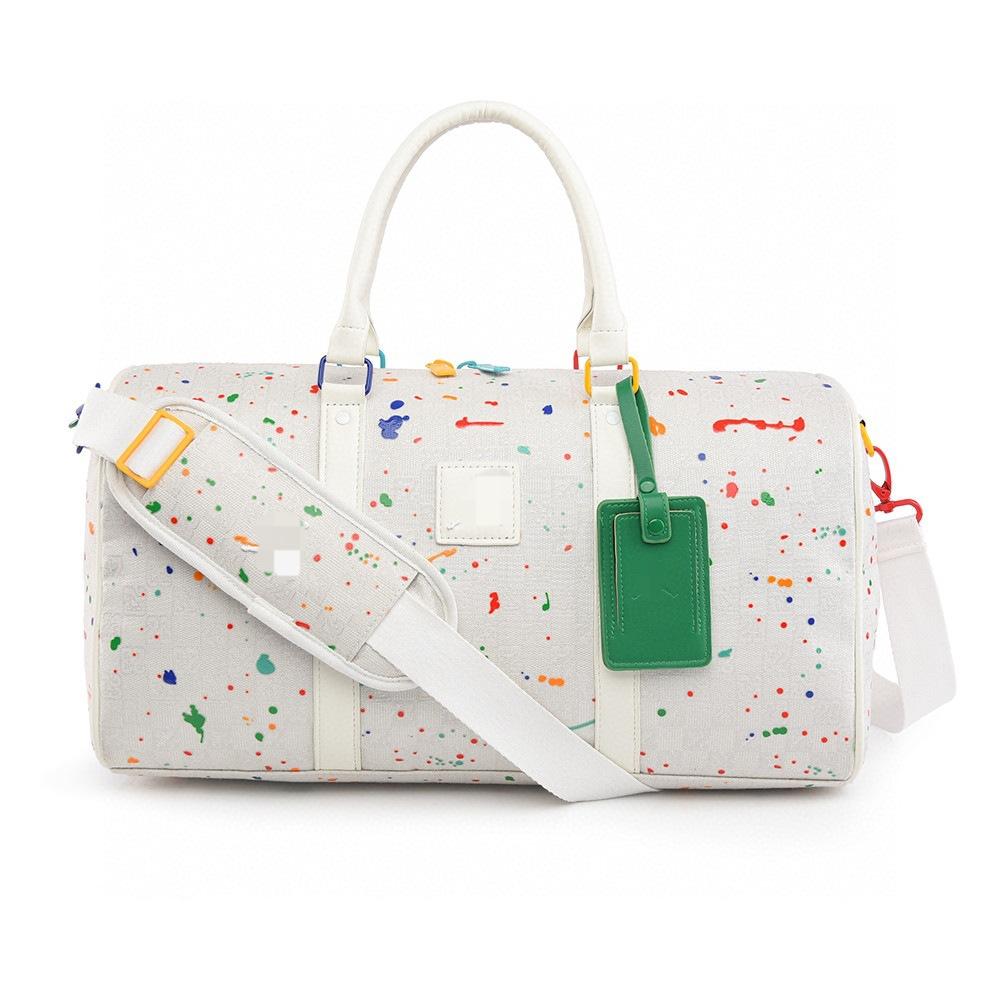 Presbyopia Checkerboard Fabric Large Capacity Trapeze Single Shoulder Fitness Bag Travel Bag Student Bag