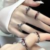 Personalisierter Modischer Unregelmäßiger Offener Flammenring Personalisierter Dunkler Stil Geometrischer Schmuck Zubehör für Damen Großhandel