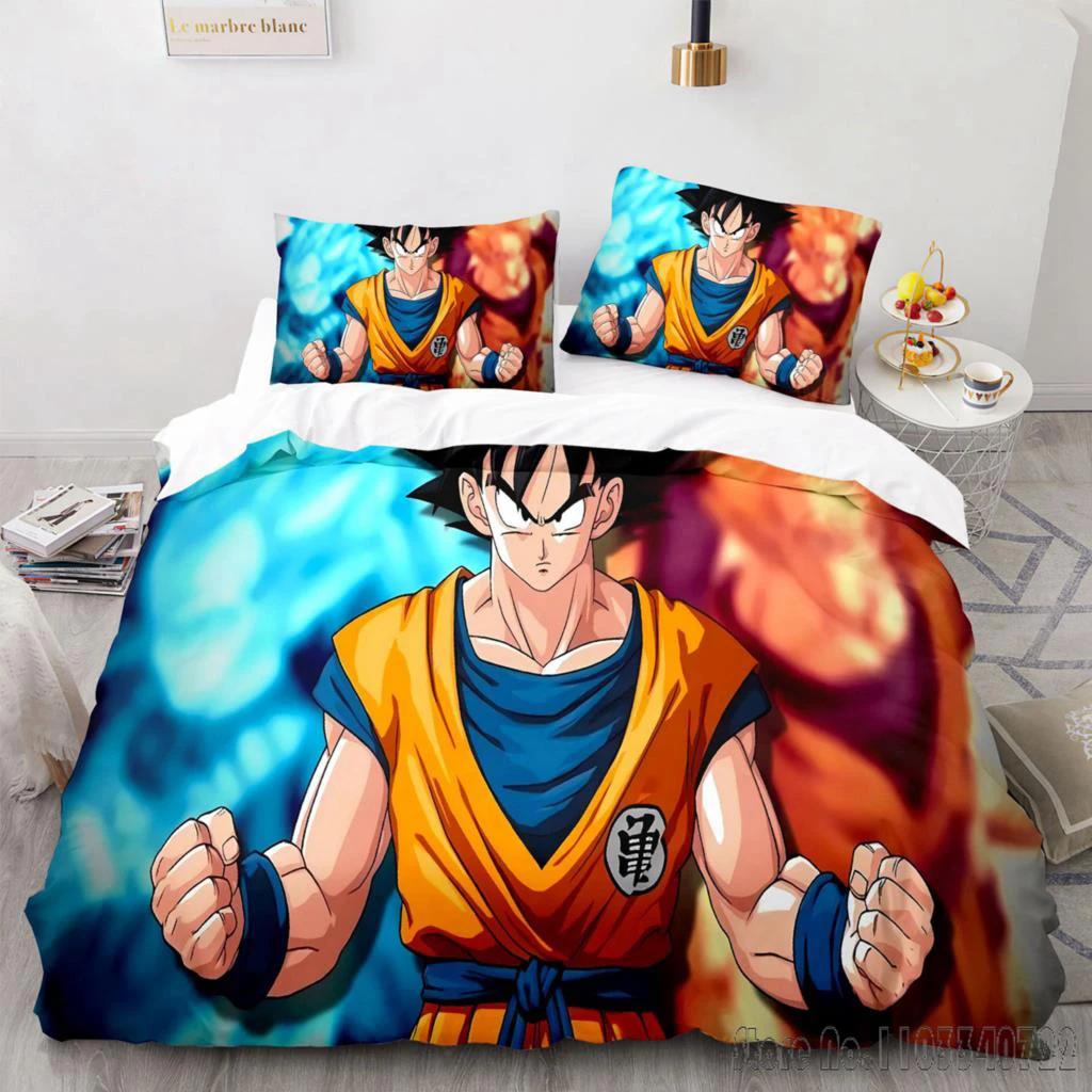 Anime Dragon Ball 3D With Pillowcase Child Bedding Set Baby Duvet Cover Sets Bedclothes Twin Single King Kids Adult Gift