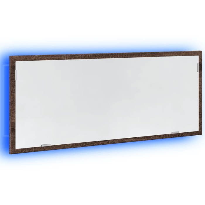 VidaXL LED Bathroom Mirror Brown Oak Engineered Wood, Bath Mirror, Bathroom Mirror with Lights, 856274
