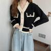 Autumn New Style French Retro Trendy Cardigan Jacket Women's V-neck Temperament High-end Knitted Sweater