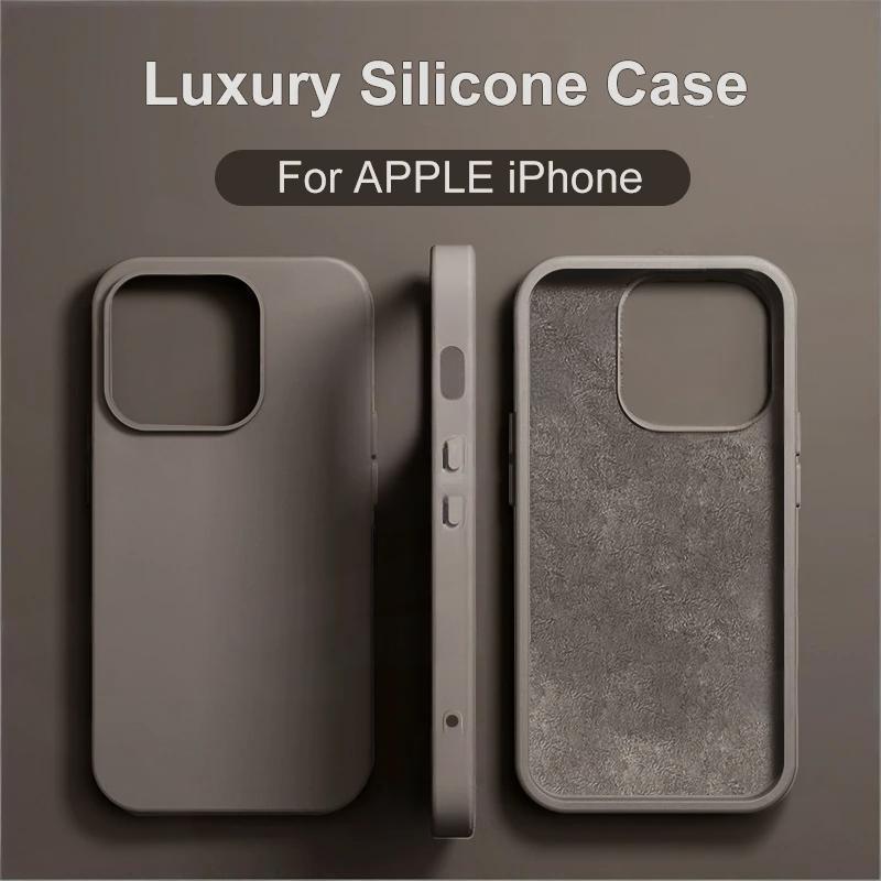 Liquid Silicone Phone Case For For Iphone 17 1 14 13 16 Pro Max Shockproof Protective Cases For For Iphone17 16 Pro Max Soft Back Cover