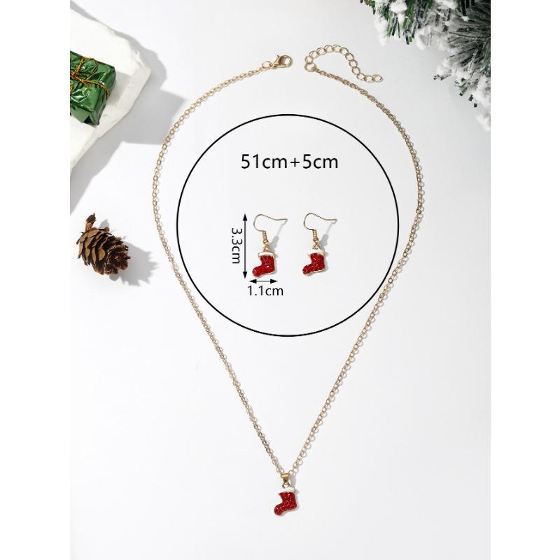 Hot Sale Christmas Ornaments, Creative Staff Snowflake Socks Snowman Christmas Tree Jewelry Holiday Set