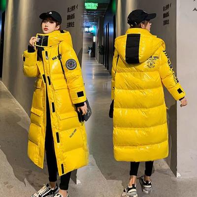 Women Winter Coat Winter Hooded Jacket Black Long Down Cotton Jacket Loose Warm Glossy Women's Parka Snow Coat Jacket
