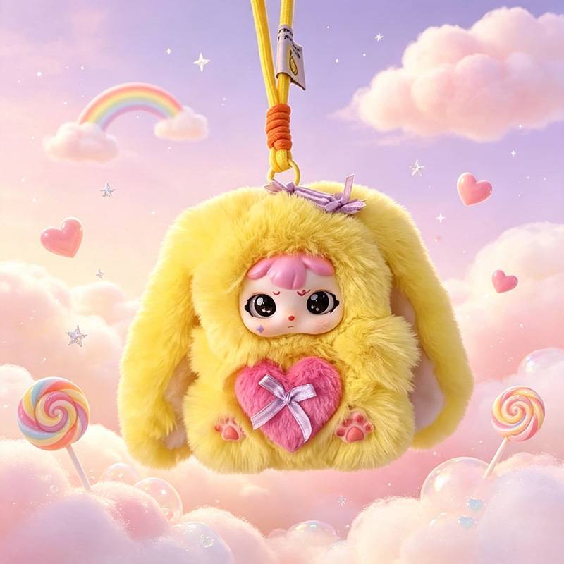 Plush Toy Sweetheart Bunny Bag Charm With Soft Polyester For Girls And Boys