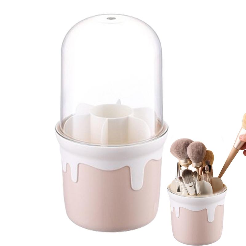 Cosmetic Brushes Holder 360 Degree Rotation Makeup Brush Storage Tube Cosmetic Tools Storage Cup Rotating Paint Brush Holder