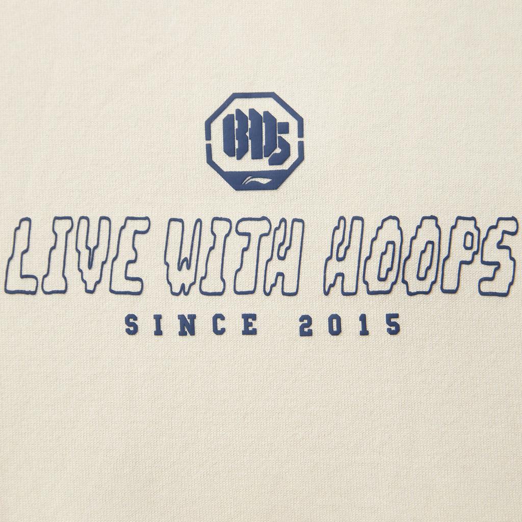 Li-Ning Loose Comfortable Versatile Short Sleeve T-Shirt Men Tops Dune-Khaki AHSV037-3