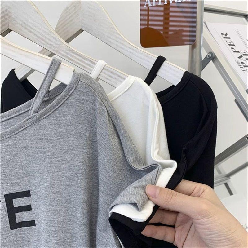 T-shirt Women Summer Printed Casual Large Size Loose Pullover Short-sleeved Yoga Tops