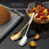 Cuillère à Riz et Dessert Carrée à Long Manche en Acier Inoxydable 304