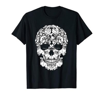 Skull English Bulldog Dog Gifts Funny Halloween Costume T-Shirt Men Cotton O-neck Tshirt Hip Hop Tees Streetwear Harajuku