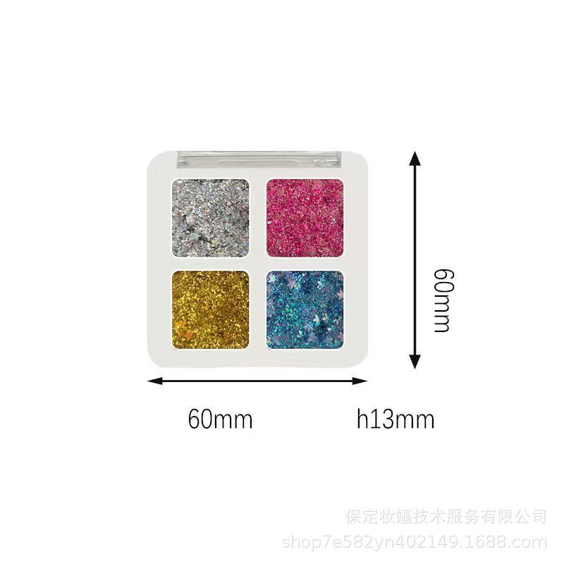 Four-Color Glitter Stage Makeup for Kids - Bright Crystal Face Paint for Performances