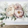 1 piece watercolor peony bouquet tapestry, polyester fabric, machine washable, suitable for living room and bedroom decoration