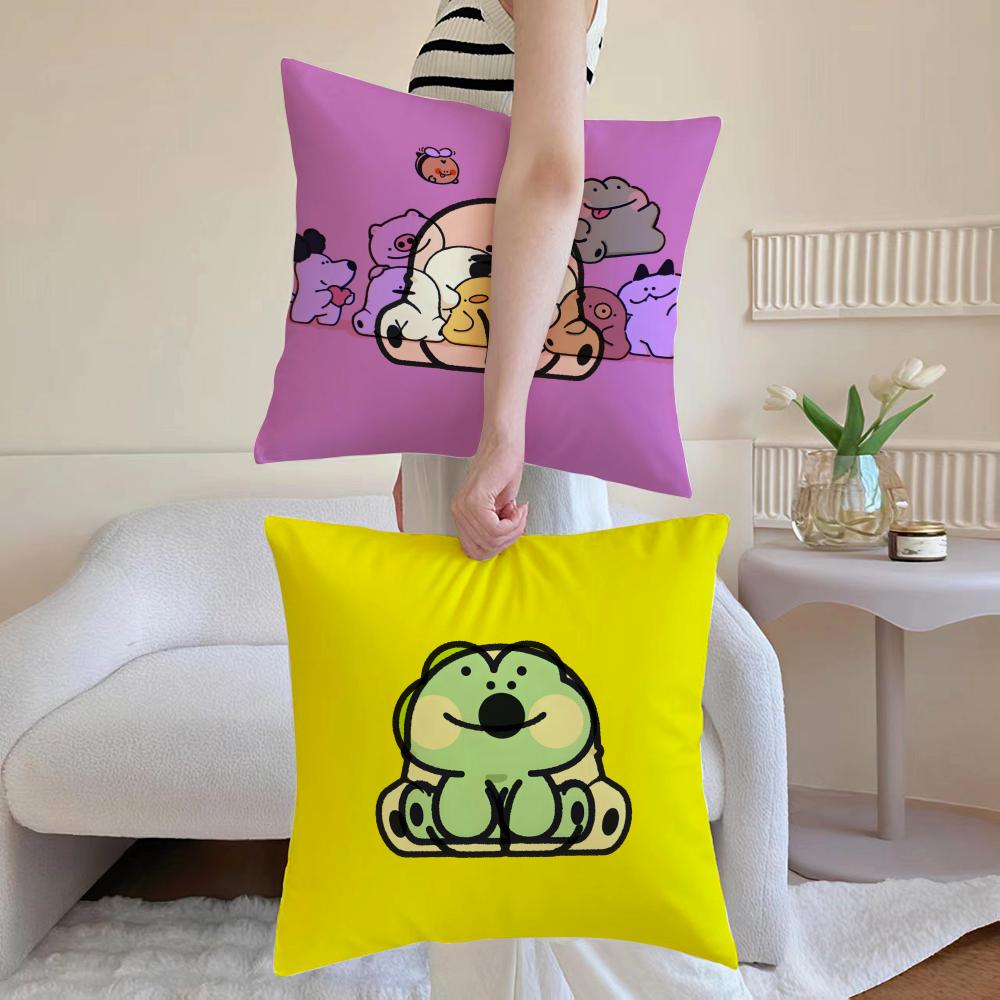 Cushion Cover Anti-dustmite Pillowcase Invisible Zipper Silky Short Plush Sofa Cushion Cover Cute Portrait