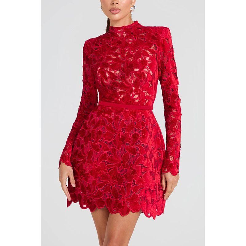 Temperament Long Sleeve Zip-up Fashion Party Dress Autumn and Winter Party Dress Party Winter Dress