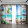 2PC Home Decoration Curtains, Beautiful Scenery With Pole Pocket Curtains, Kitchen, Coffee Shop, Living Room, Balcony, Garden