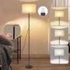NETTLIFE Floor Lamp - Living Room 136 Cm - Dimmable LED - 3000–6500K - Black Fabric Lampshade