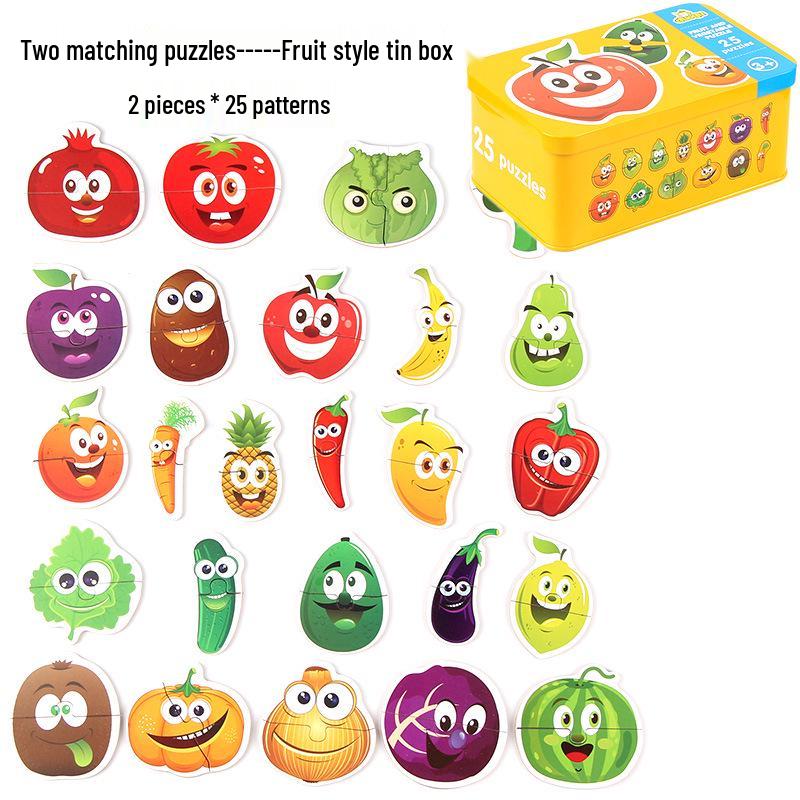 Animal Cognition Puzzle for Toddlers: 2-Piece Matching Game In Iron Box (Ages 1-3)