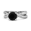 Black Spinel Crisscross Band Ring - 925 Sterling Silver