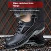 High and Low Cylinder Anti-static Cowhide Solid Steel Head Steel Plate Anti Smashing and Anti Piercing Safety Shoes