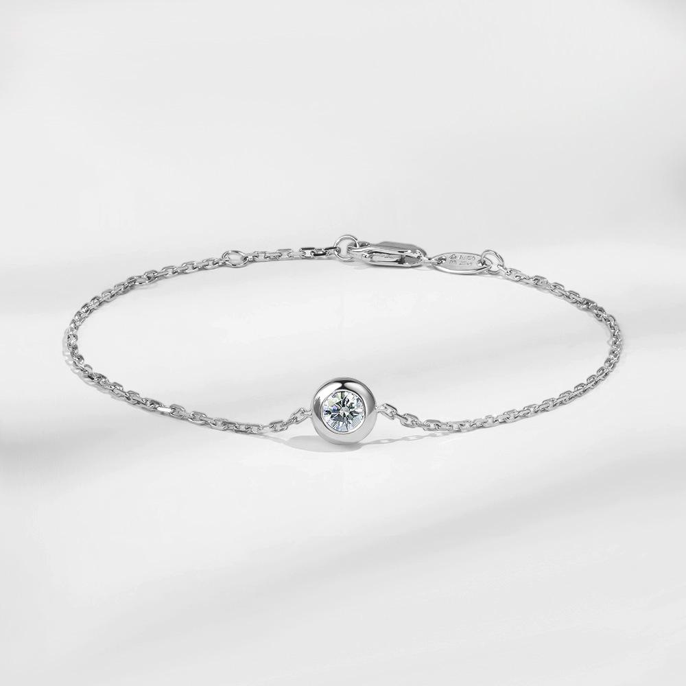 

Браслет-пузырь из стерлингового серебра S925 с муассанитами: Женские украшения высокой моды в ретро-стиле 0.5 Carat Moissanite (Passes Diamond Tester)