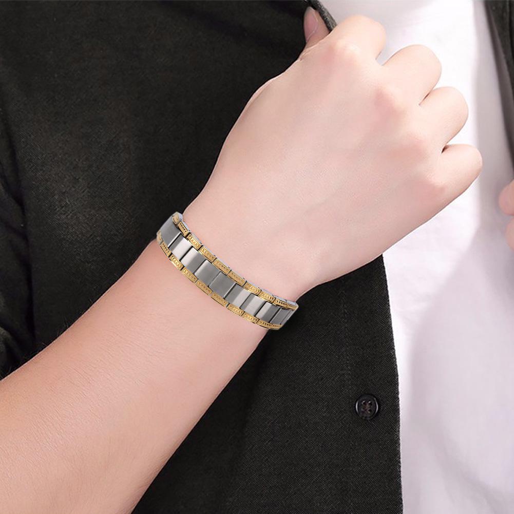 Double Strength Titanium Steel Magnetic Therapy Lose Weight Bracelet for Men