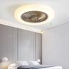 Nordic LED intelligent ceiling fan with light remote control invisible blade extendable silent bedroom decoration fan light