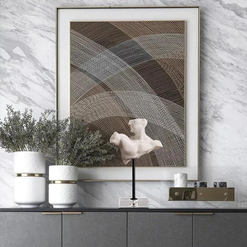 Resin Handicraft Bust Sculpture Roman Figure Sculpture Abstract Human Body Imitation Gypsum Decorative Figurines Home Decor