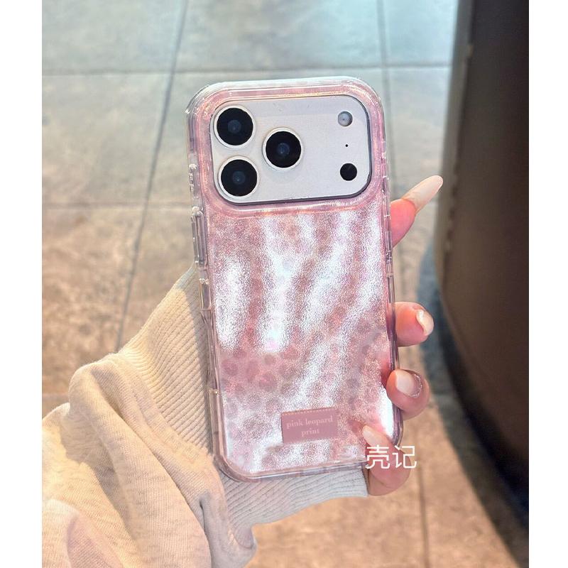 New Trendy Cute Pink Purple Leopard Prints Phone Case For iPhone17 16 15 14 13 12 11 Pro Max 78Plus XS XR SE Silicone Soft Cover