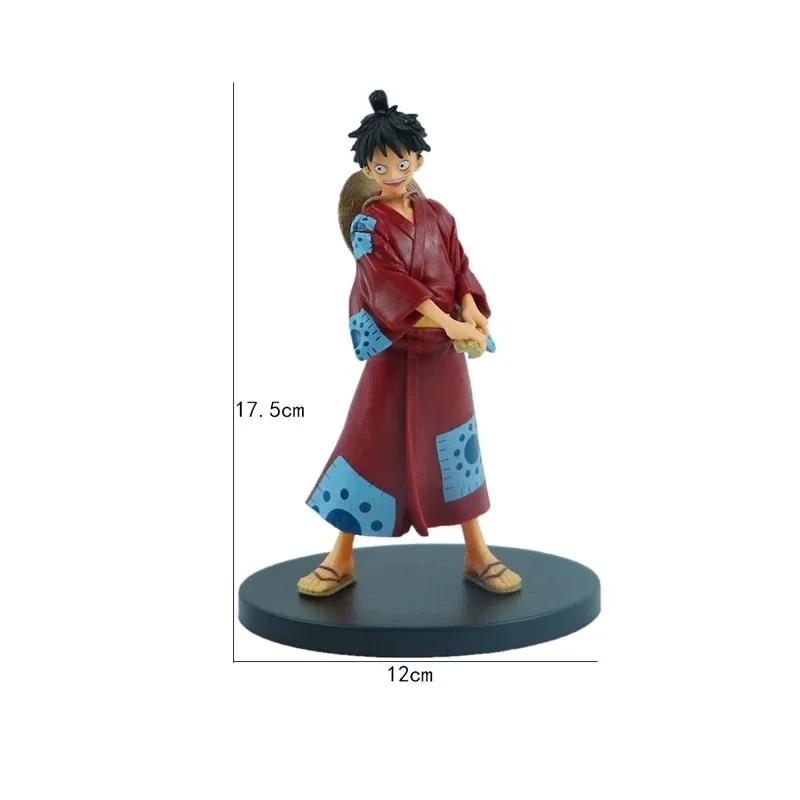 **18cm One Pie Anime Figure Pirate Warriors Monkey D Luffy Roronoa Zoro Sanji Usopp Action Figures Collectible Model Toys