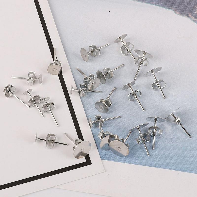 10-100pcs/lot High Quality Popular Ear Plug Set Golden Silvery Findings For DIY Earring Jewelry Making Jewelry Accessory