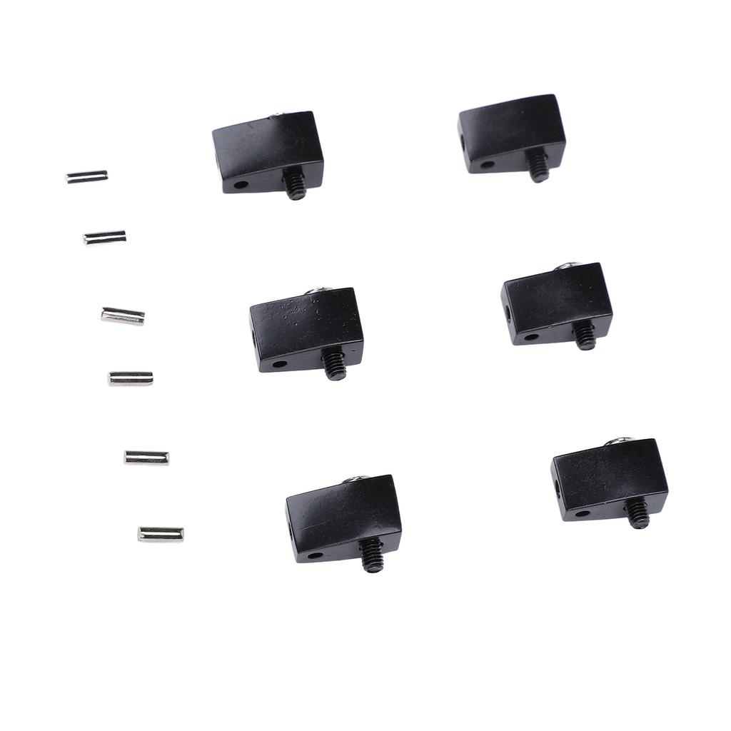 6Pcs Guitar String Locking Nut Split Type Bridge Lock Headless Electric Guitar Parts Accessories Black