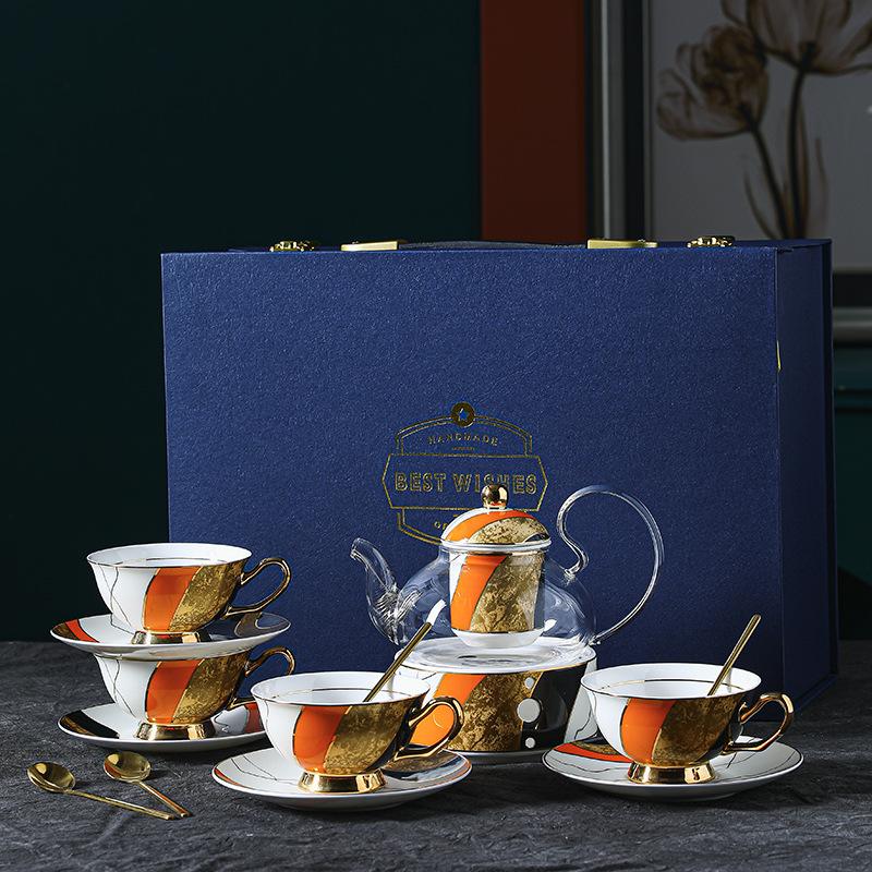 Retro Ceramic Coffee Cup, High-End Niche Light Luxury, High-End Exquisite Bone China Afternoon Tea Tea Set