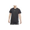 Men's Solid Color Training Alphabet Logo Printing Short Sleeve Black T-Shirt DD1829-010
