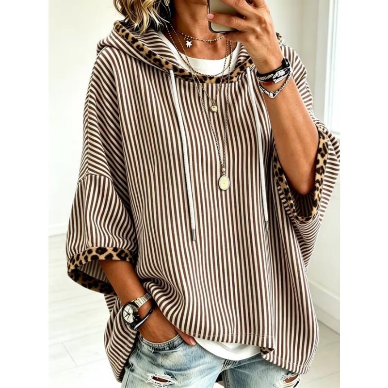 Damen Kapuzenpullover in Übergröße, Elegantes Bequemes Einfaches Muster Print, Modisch und Vielseitig