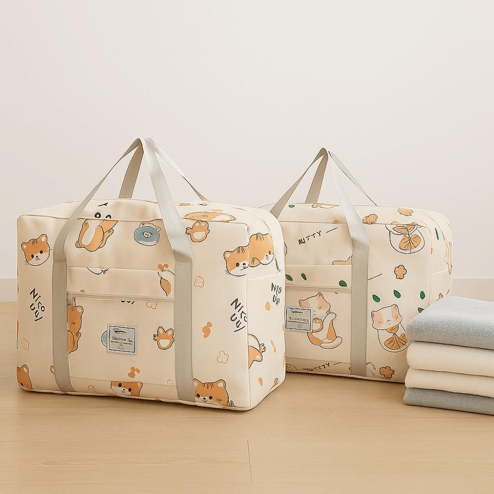 Cartoon Student Quilt Storage Bag Casual Sport Training Bag Portable Luggage Bag for Home